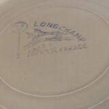 Lots de 6 anciennes assiettes creuses Longchamp France jaune soleil