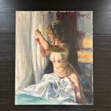 Tableau nu féminin «entre les voiles »