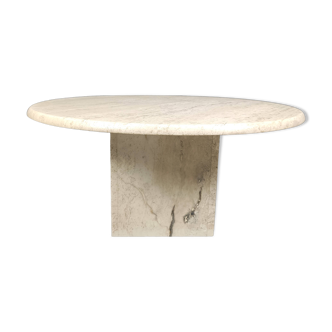 Round travertine coffee table, 1970s