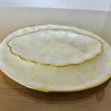 Set in Philippine mother-of-pearl, ramekin and plate