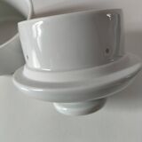 Vintage water butter dish in white porcelain - sleek design