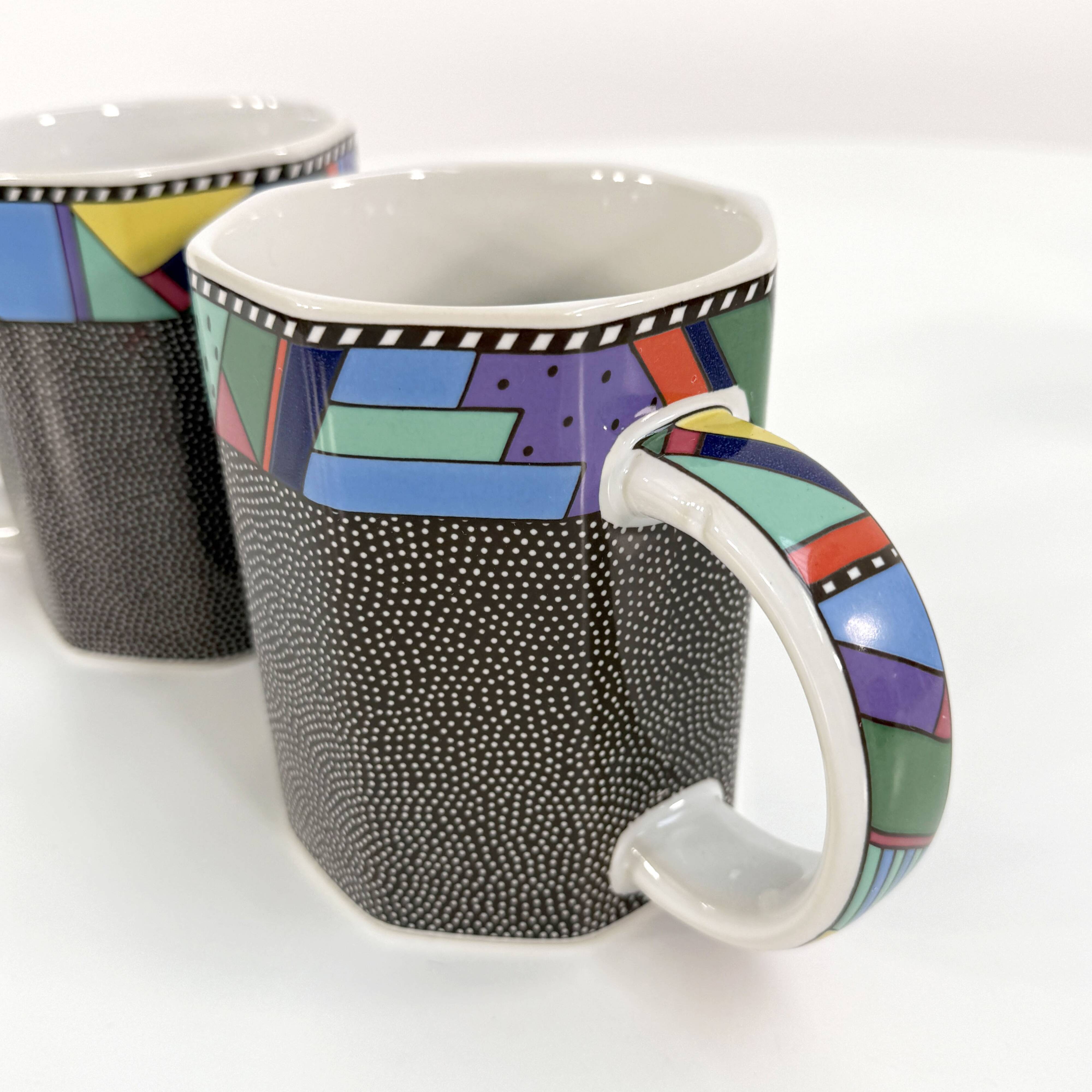 Paire de tasses Scenario Metropol de Barbara Brenner pour Rosenthal, 1990