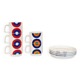 Set of 5 ceramic mugs by Franco Pozzi