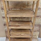 Ancien rack, étagère d'atelier en teck birman
