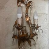Wall lamp gold metal sheets and grapevines