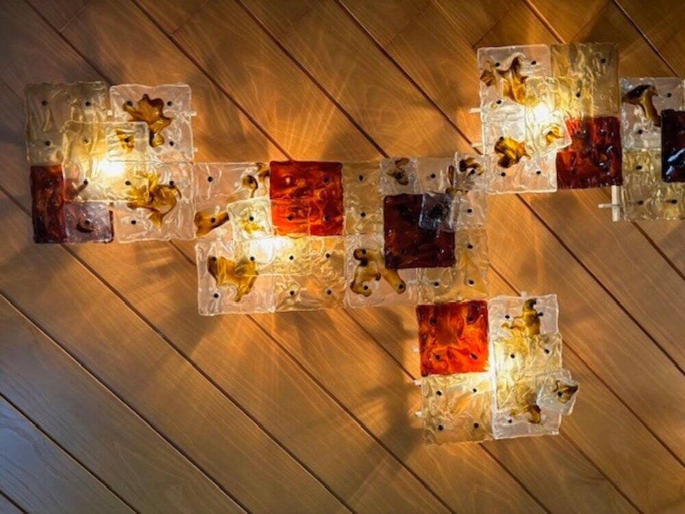 Patchwork Wall Lights in Hand Blown Glass attributed to Toni Zuccheri for Venini, 1970s, Set of 20