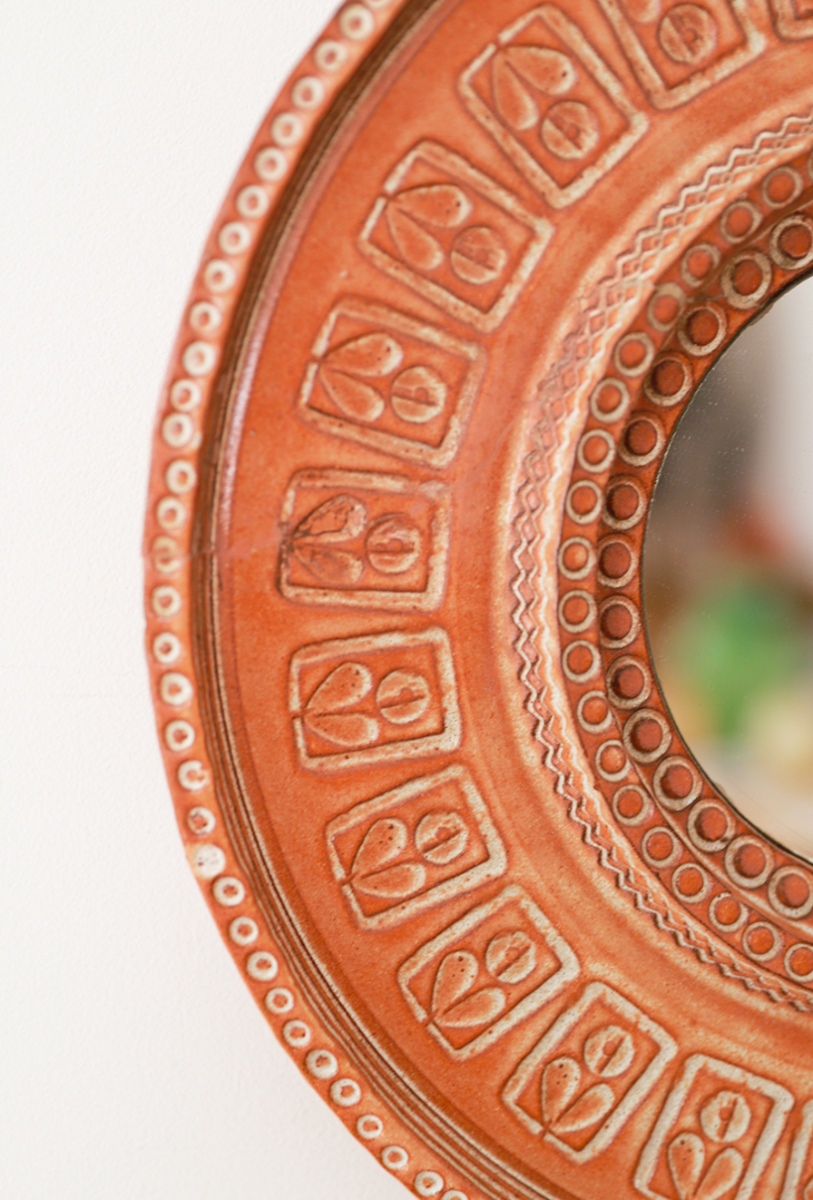 70s ceramic mirror