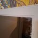 Rectangular mirror in light grey painted wood and beveled glass