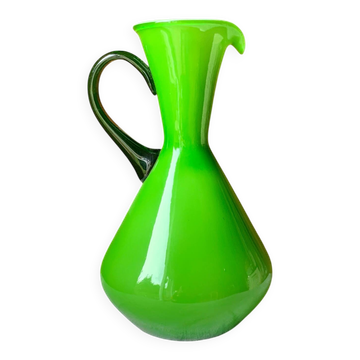 Empoli glass vase/carafe/ewer, 1960s