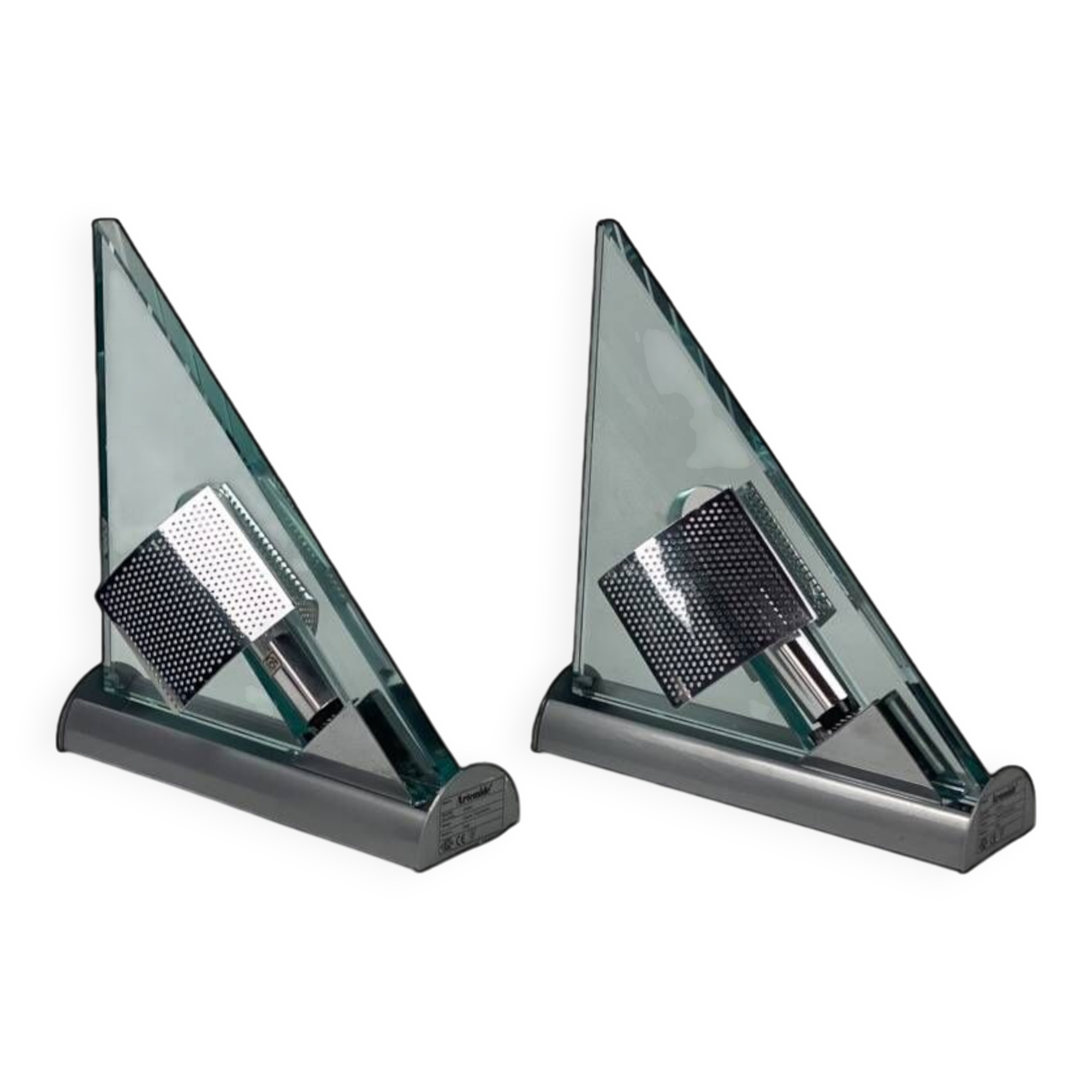 Paire d'appliques vintage Icaro de Carlo Forcolini pour Artemide en verre et métal 1986