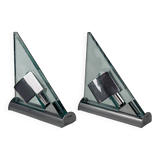 Paire d'appliques vintage Icaro de Carlo Forcolini pour Artemide en verre et métal 1986