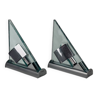 Vintage Icaro wall lights by Carlo Forcolini for Artemide in glass and metal 1986