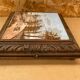 Antique painted ceramic musical coaster chateau chaumont/loire