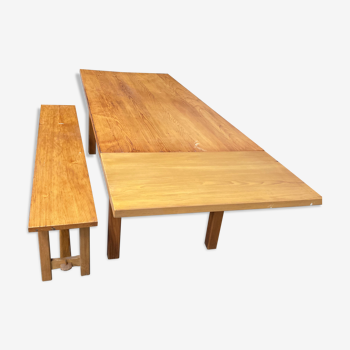Table de ferme en pin avec son banc