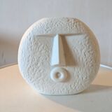Stylized face biscuit vase