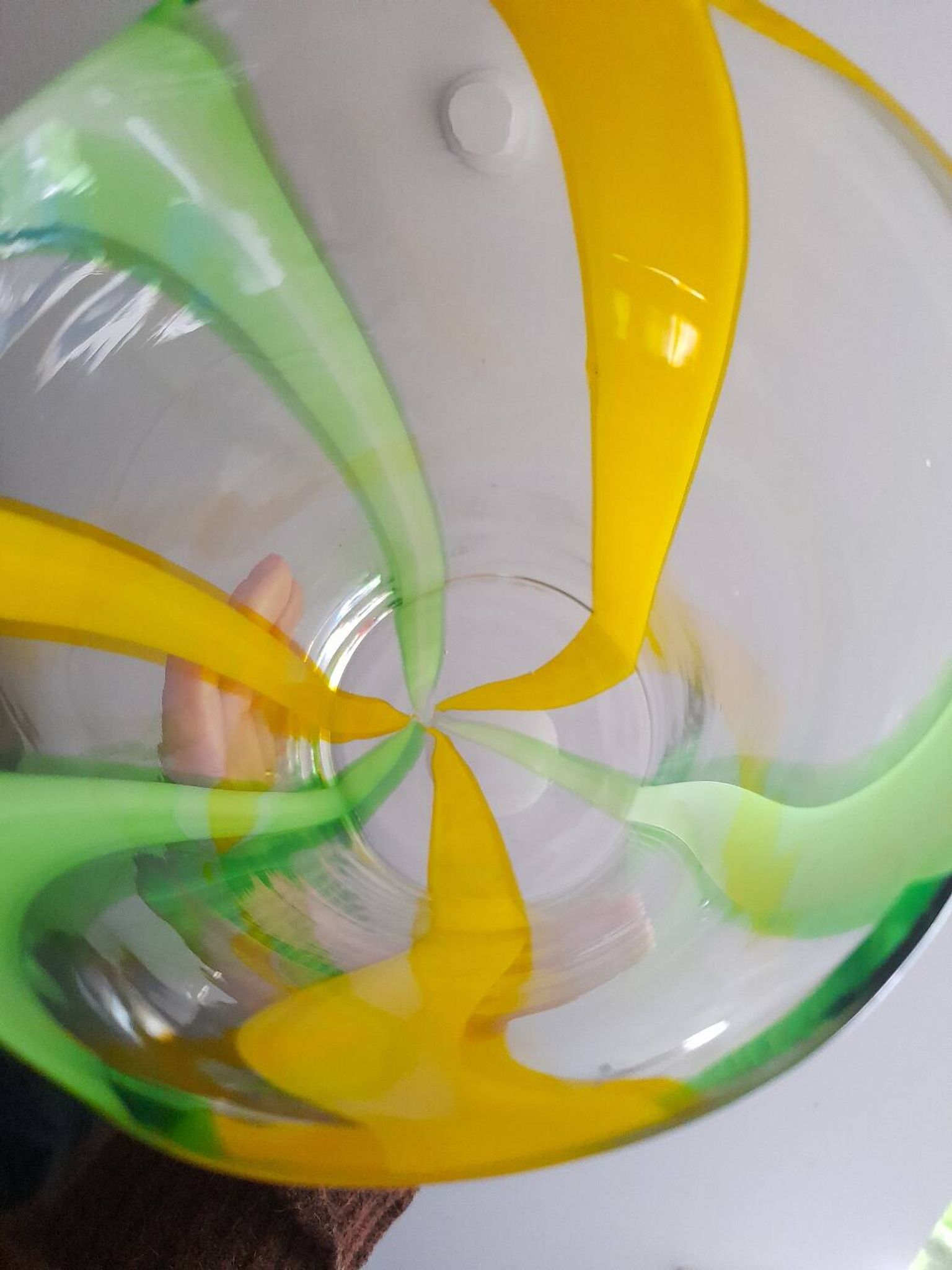 Striped blown glass vase 1980s