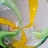 1980s lined blown glass vase