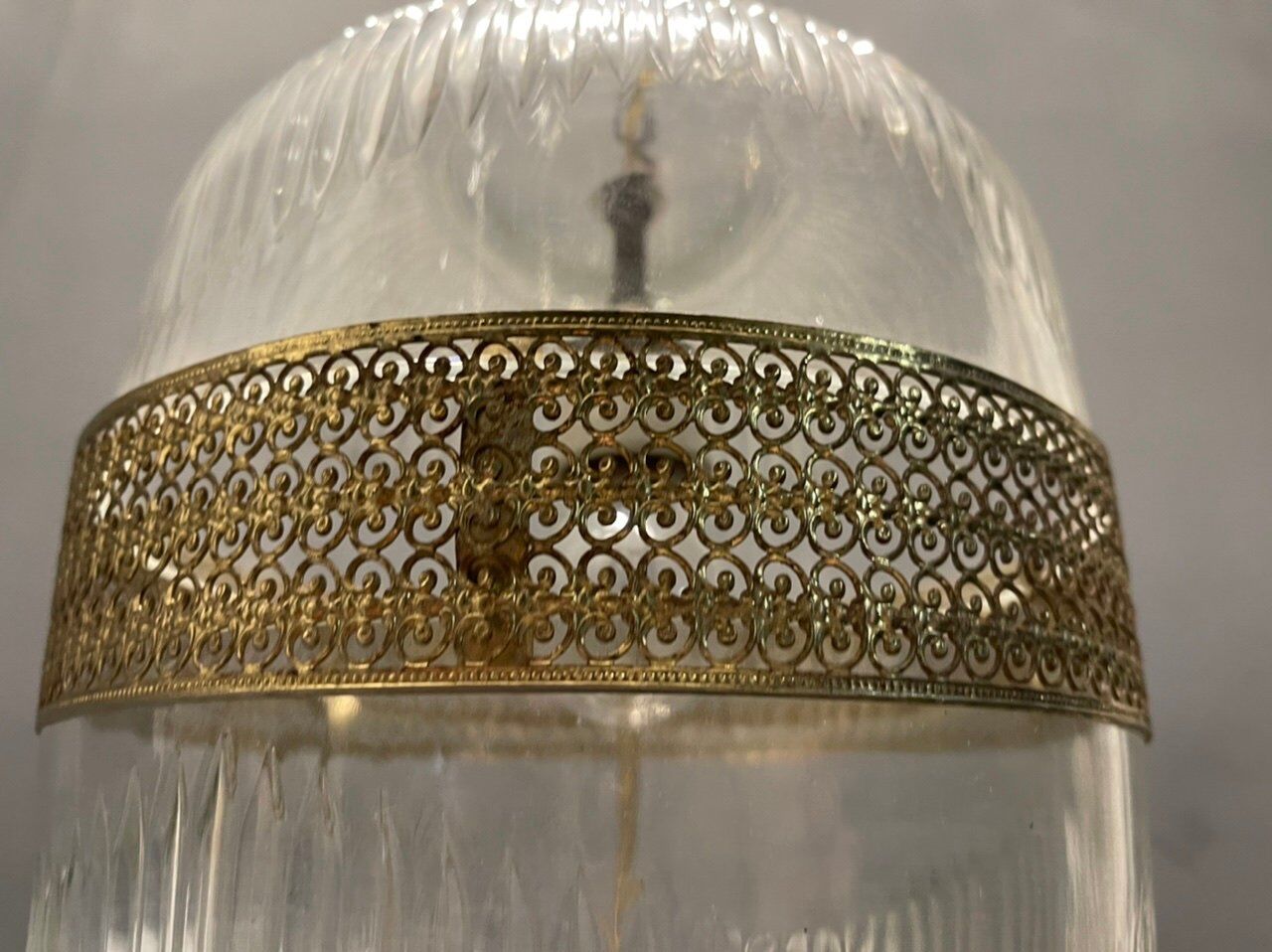 Vintage italian glass light pendant lamps, set of 2