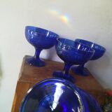 4 cobalt blue dessert cups