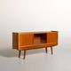 Scandinavian teak sideboard with smoked glass, 1950s–60s