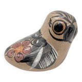 Vintage ceramic owl from Mexico, hand-painted bird.