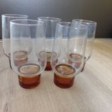Série de 5 verres chope verre coloré 37 Cl Luminarc Années 60/70 vintage