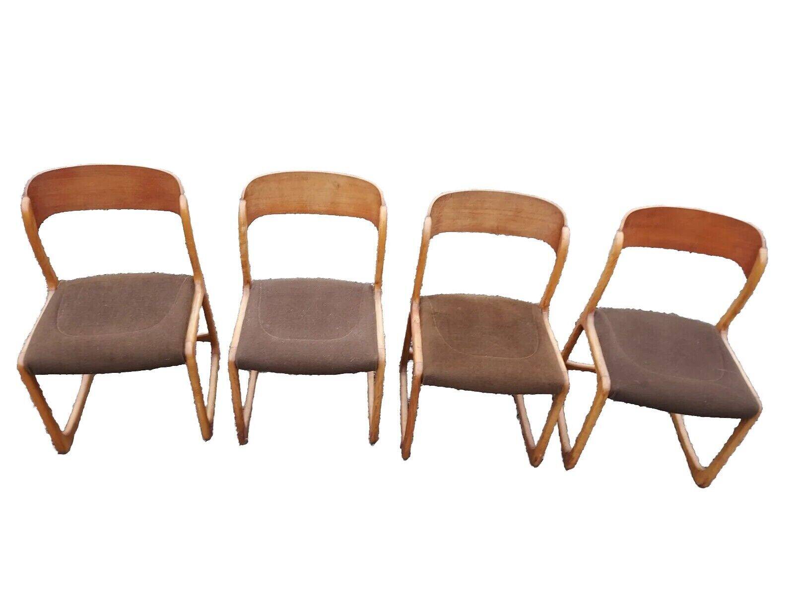 beech sled chairs x 4