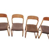 beech sled chairs x 4