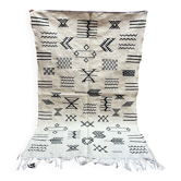 Handwoven Berber kilim rug: small Moroccan tribal accent rug.