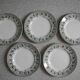 Lot of 5 flat plates, St Amand earthenware, antique French flate plates, 30s