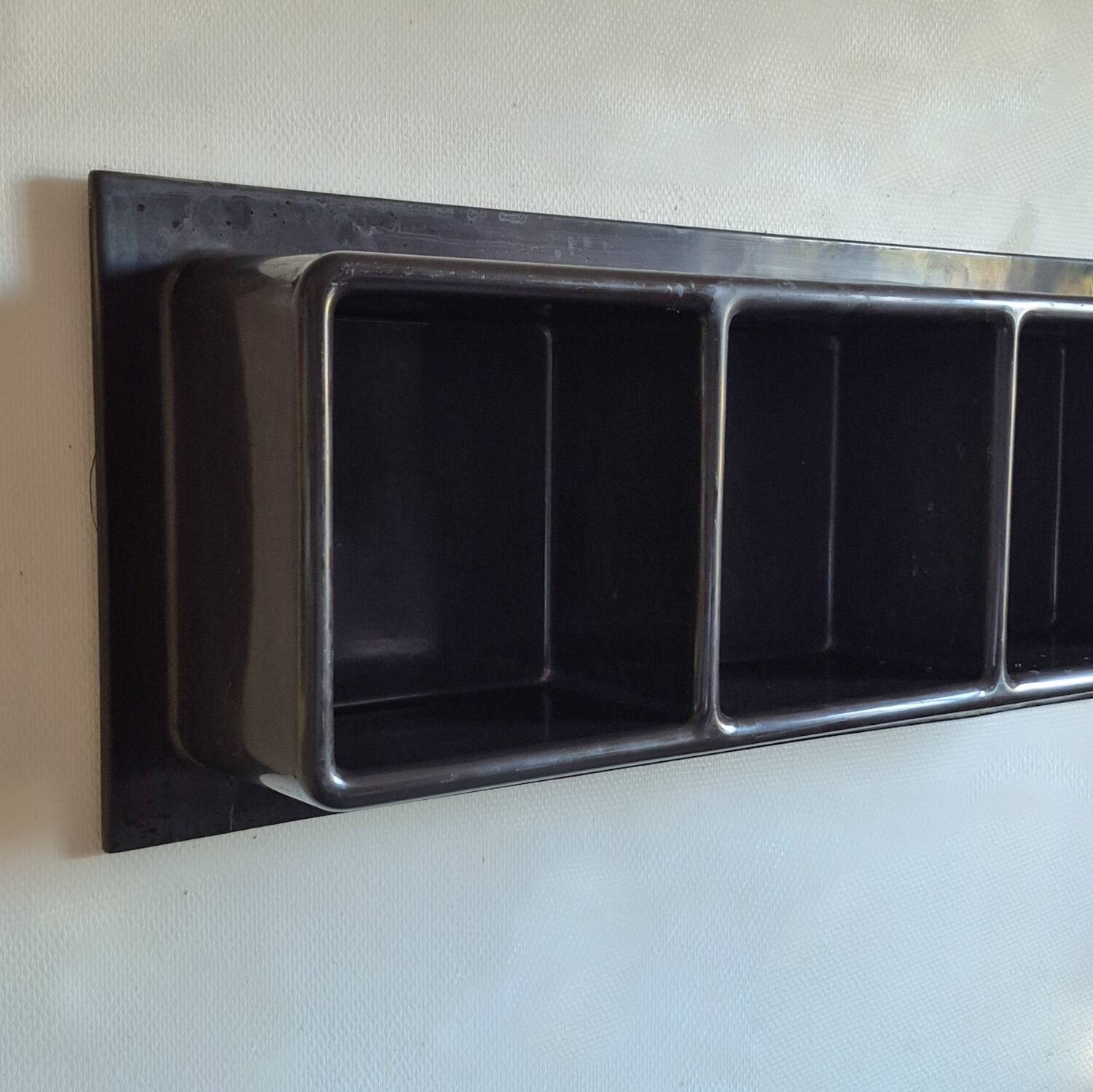 Prisunic brown plastic wall shelf