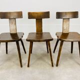 3 T chairs brutalists solid wood