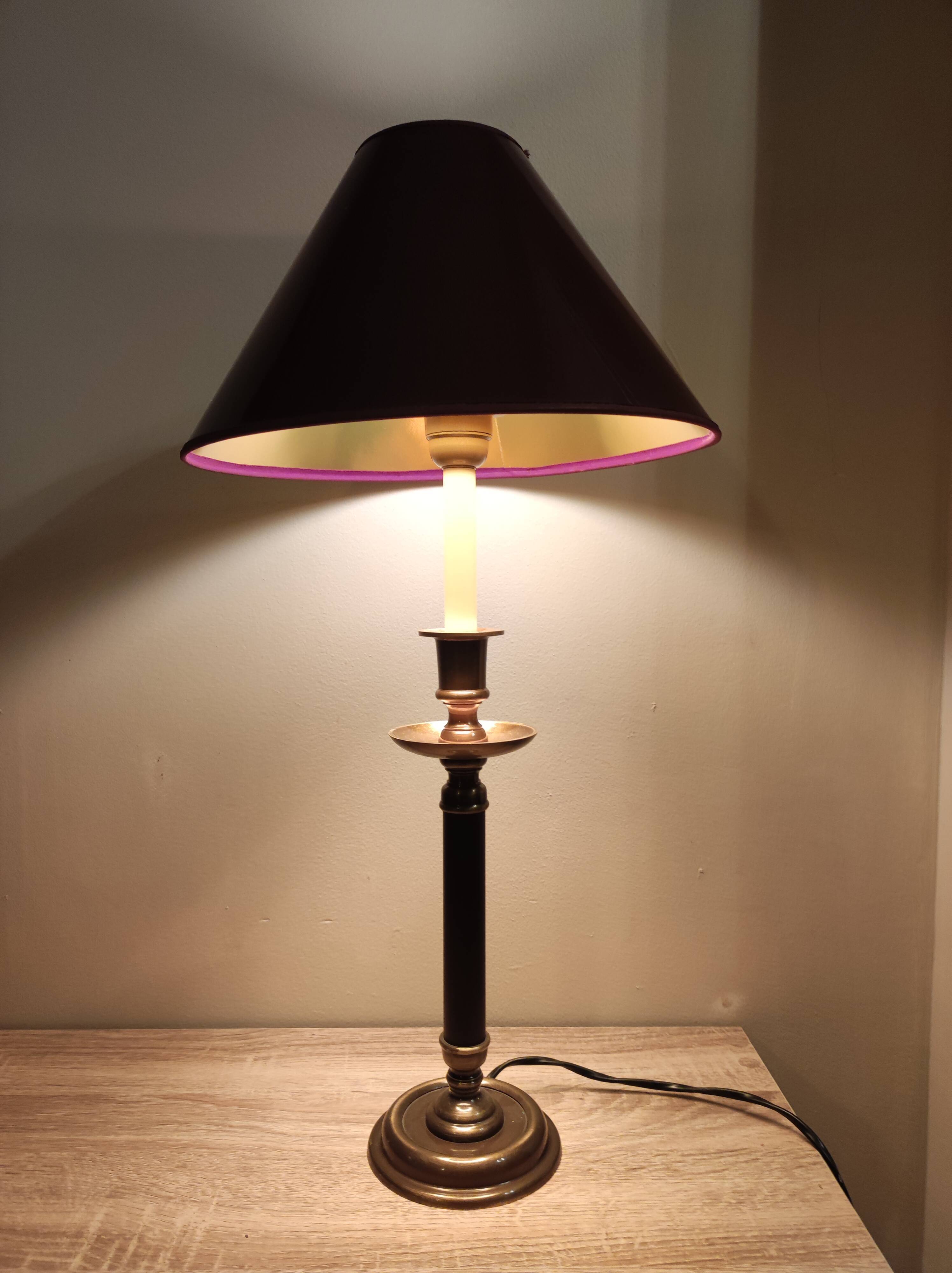 Brass candlestick lamp