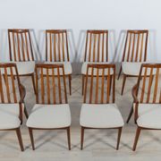 Mid-century teak and fabric dining chairs by Leslie Dandy for G-Plan, 1960s, Set of 8