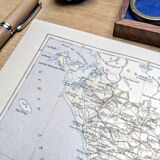 The Vendée, old map printed in 1889.