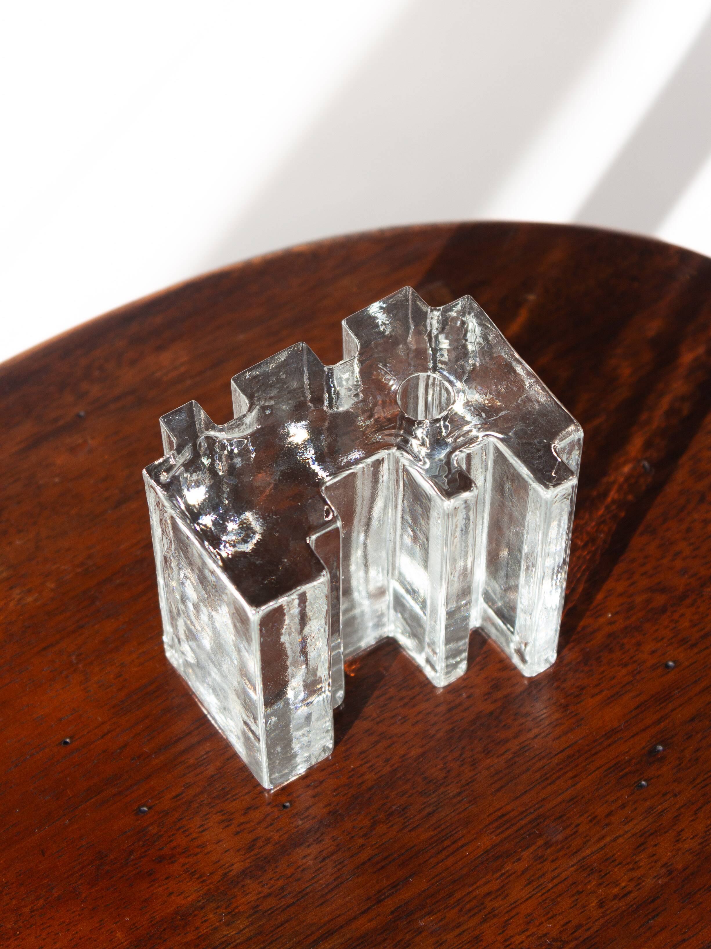 Modernist soliflore vase in molded glass, Germany, 1970s