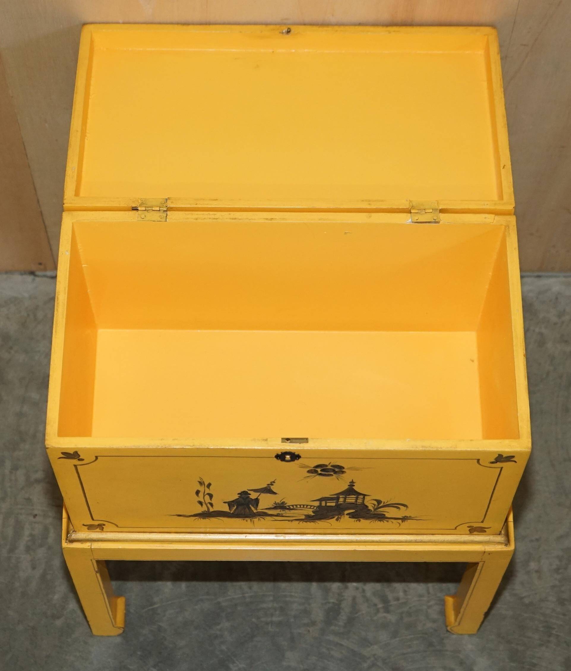 Antique Japanese commode hand-painted and lacquered.