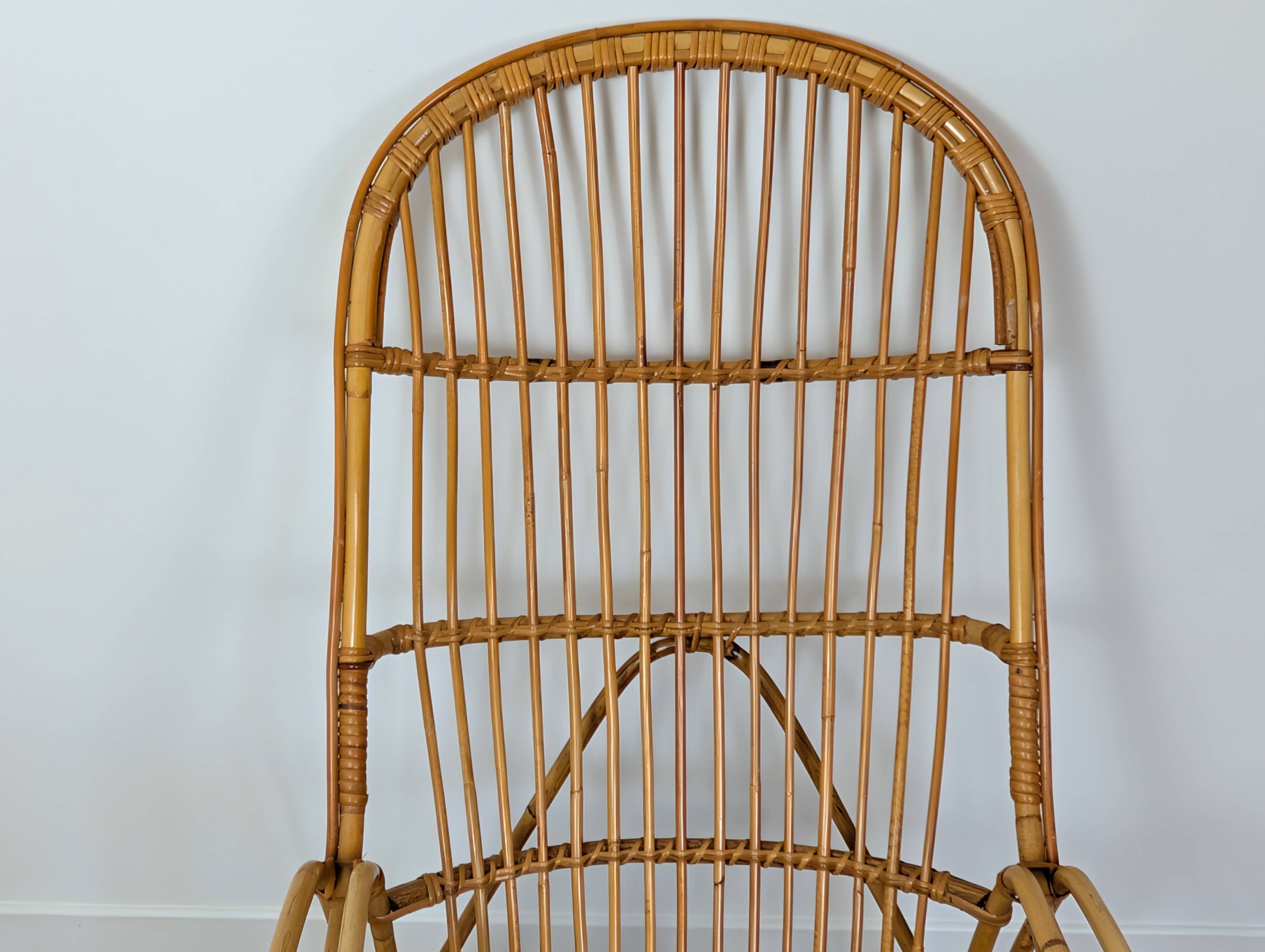 Fauteuil en rotin 60'