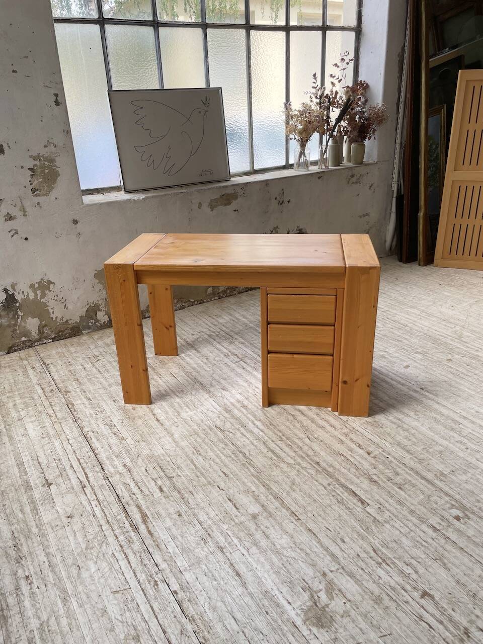 1970s pine desk
