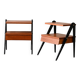 Pair of 1960s Scandinavian nightstands with black detail