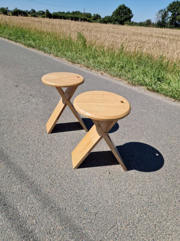 Lot de 2 Tabourets pliants style Suzy Adrian Reed