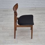 1960s, set of 5 Danish dining chairs, reupholstered, teak wood.