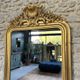 Antique Louis-Philippe mirror with a pediment, 160/93cm, gilded with gold leaf, mercury glass.
