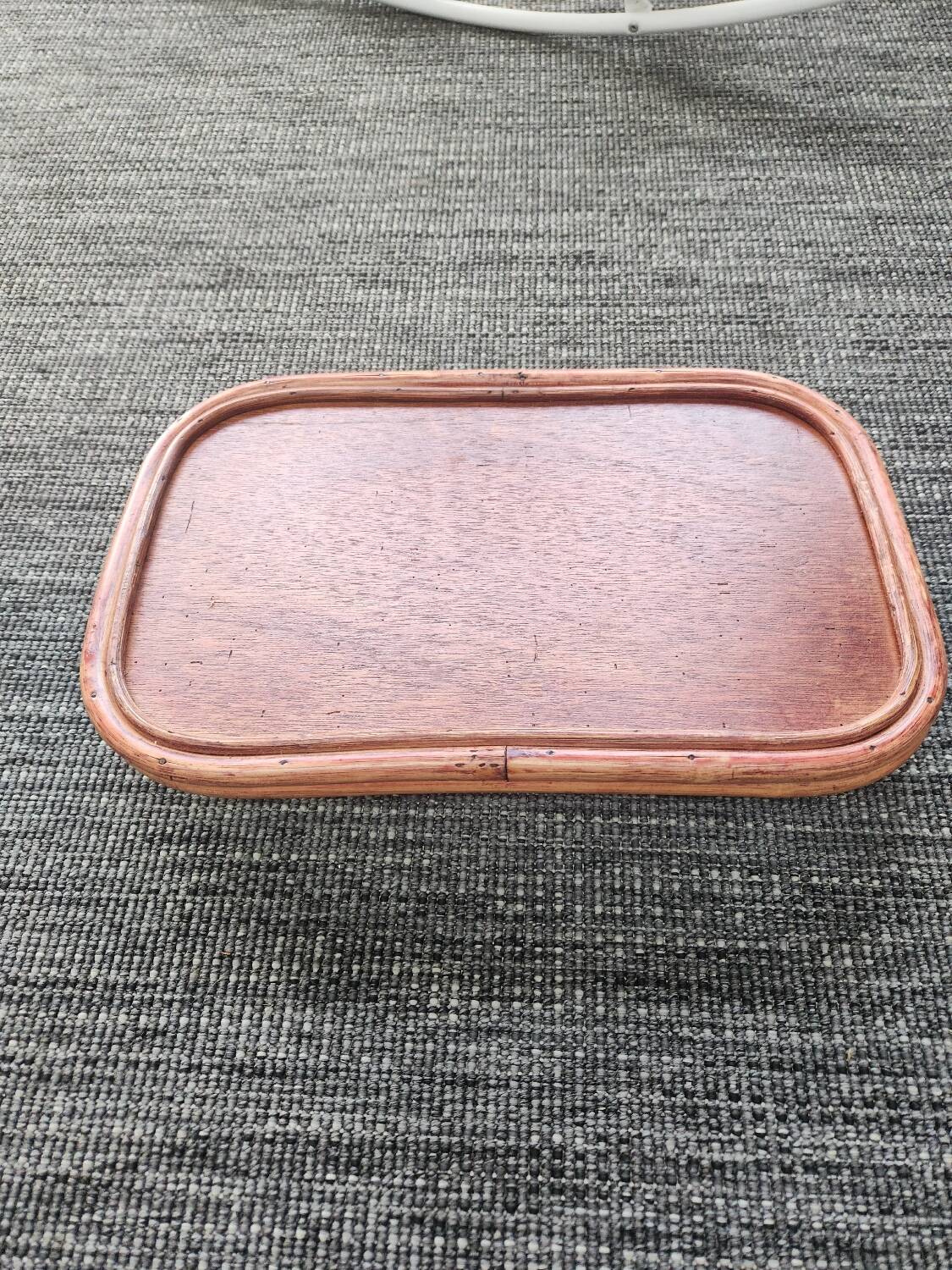 Vintage rattan and cane tray