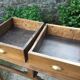 Farm table of the country Brièron (South Brittany) old with 2 drawers in chestnut.