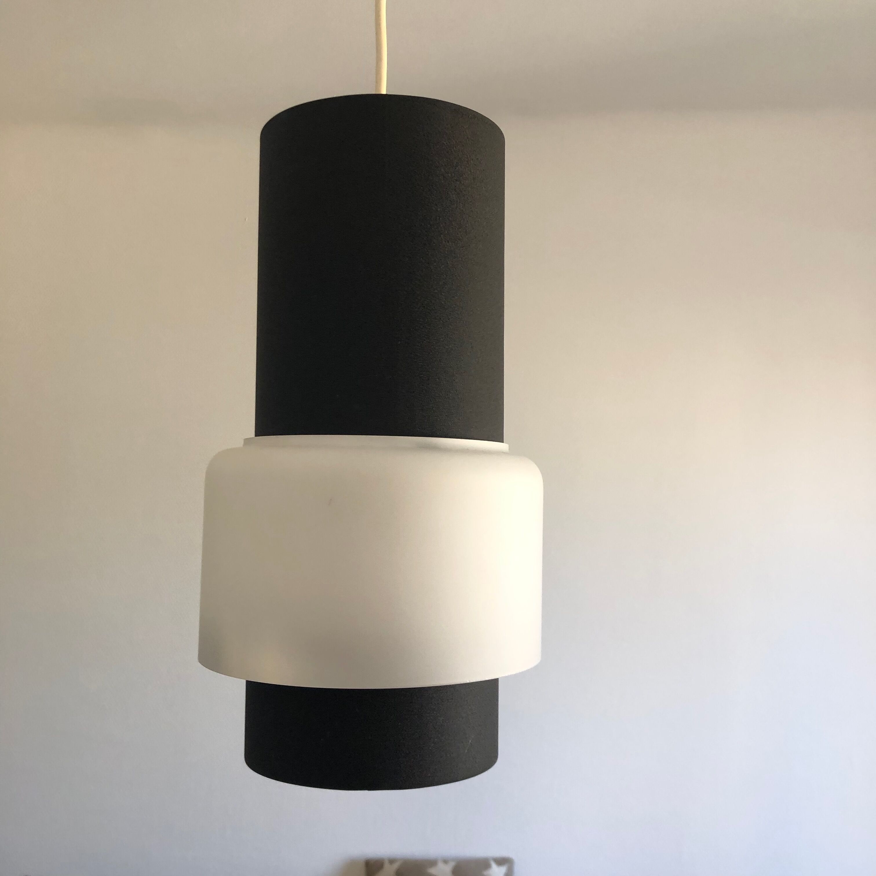 Vintage pendant lamp 1950 Louis Kalff Philips opaline - 33 cm