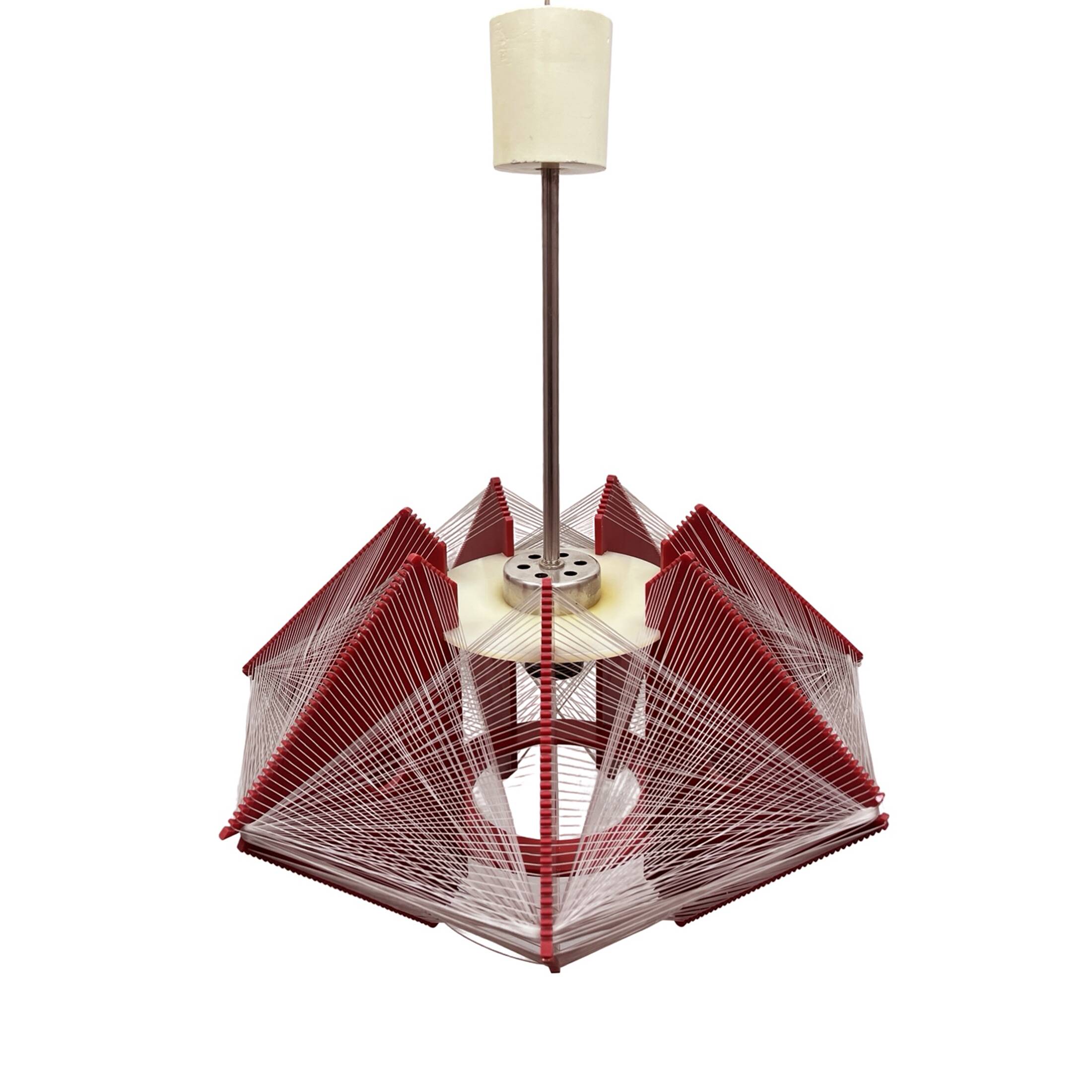 "Rozwój" Kłobuck hanging string lamp, Polish design from the PRL 1970