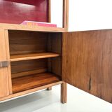 1950s Brazilian modernist library in exotic wood and lacquer.