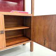 1950s Brazilian modernist library in exotic wood and lacquer.