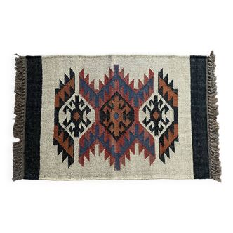 Tapis de porte Kilim tissé à la main en jute